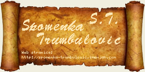 Spomenka Trumbulović vizit kartica